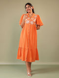 Cotton Floral Embroidered Dress