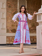 Zummer Floral Printed A-Line Midi Dress