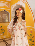 Cotton Pink Embroidered A- line Midi Dress