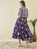 Floral Print A-Line Midi Dress