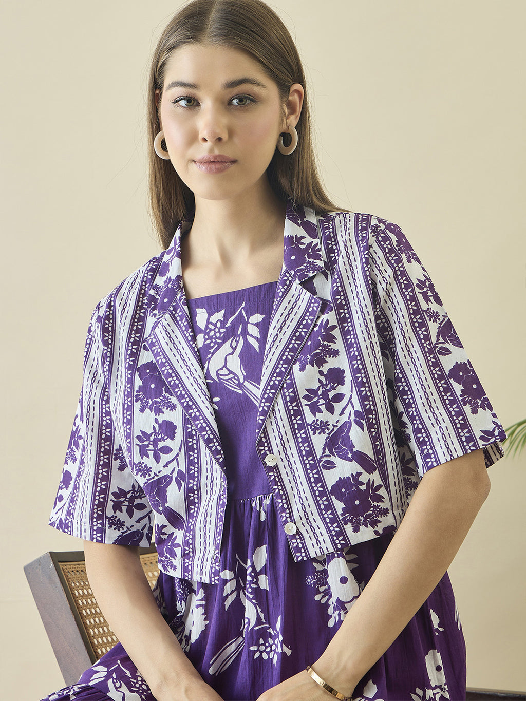 Floral Print A-Line Midi Dress