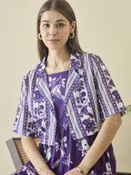 Floral Print A-Line Midi Dress