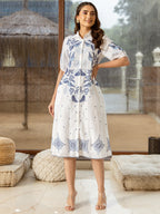 Cotton Tropical Embroidered Dress