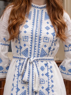 Zummer Women White Embroidered Cotton Dress