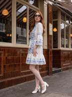 Zummer Women White Embroidered Cotton Dress