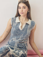 Seamless cotton knitted Floral Maxi Dress