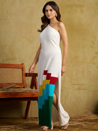 Zummer Seamless Knitted One Shoulder Bodycon Maxi Dress