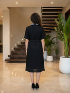 Zummer Women Black Embroidered Shirt Dress