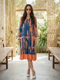 Zummer Tie-Dye Midi Dress – Blue Fit & Flare