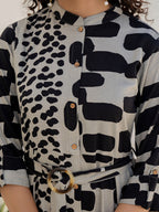 Printed Fit And Flare Midi Dress