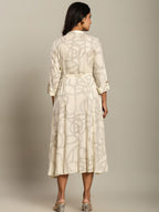 Rayon Printed Fit And Flare Midi Dress