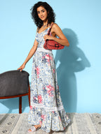 Multi Printed Backless Maxi Dress