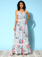 Multi Printed Backless Maxi Dress