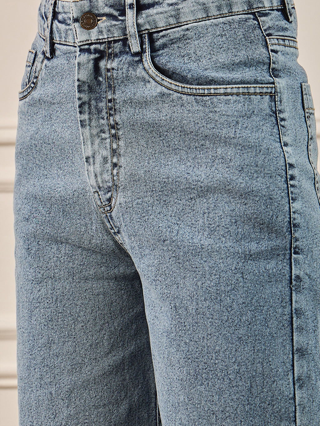 Light Blue Wash Straight Fit Jeans