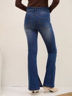 Blue Wash Denim Bellbottom Jeans