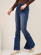 Blue Wash Denim Bellbottom Jeans