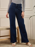 Navy Blue Dark Shade Straight Fit Jeans
