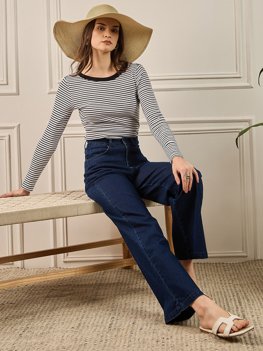Navy Denim Straight Fit Jeans