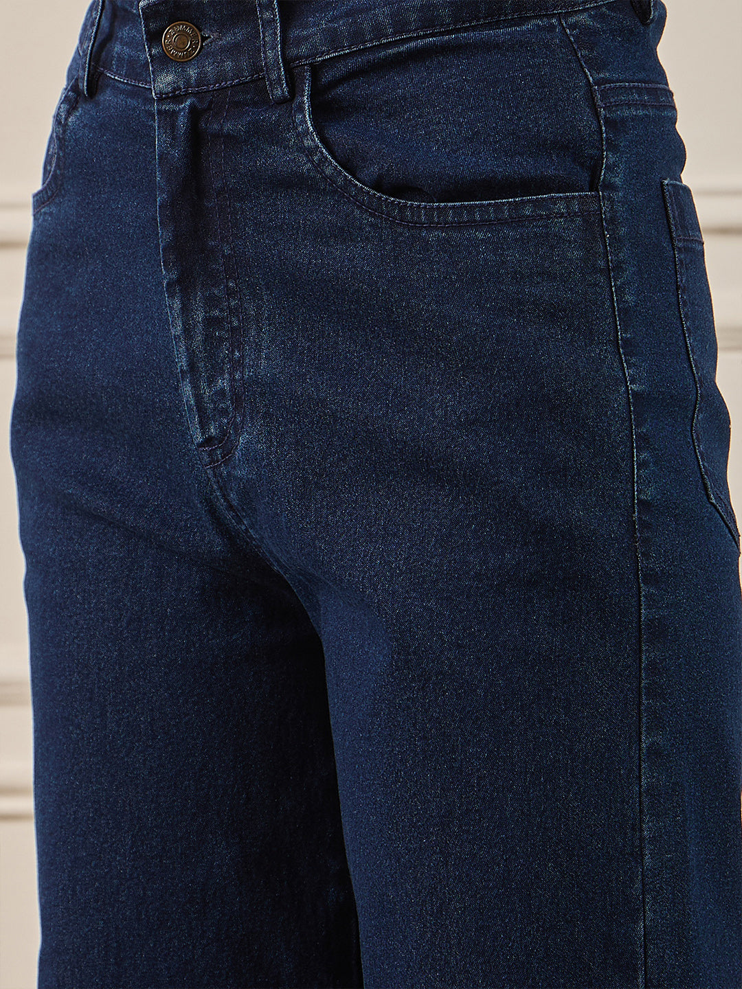 Navy Denim Straight Fit Jeans