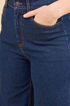 Denim Navy Blue High-Rise Straight Fit Jeans