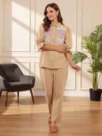 Cotton Embroidered Shirt With TrouserCo-Ords Set