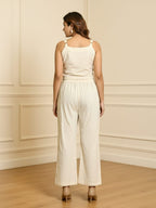 Cotton Embroidered Top With Trouser Co-Ords Set