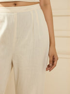 Cotton Embroidered Top With Trouser Co-Ords Set