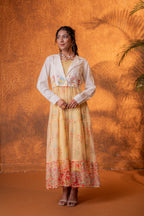Zummer Yellow Floral Maxi Dress with Jacket