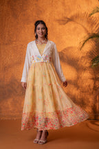 Zummer Yellow Floral Maxi Dress with Jacket