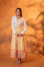 Zummer Yellow Floral Maxi Dress with Jacket