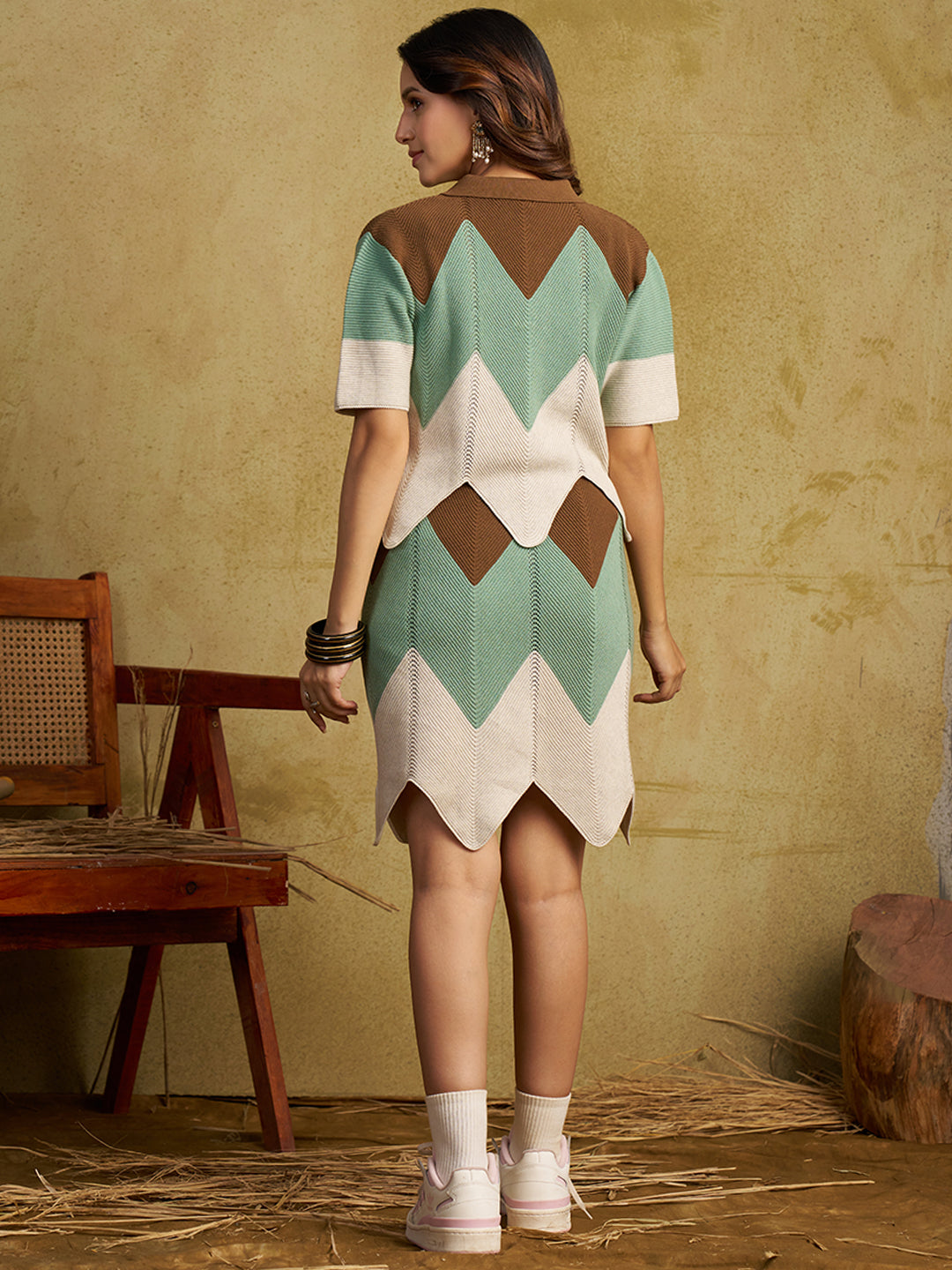 Zummer Women Multi Colour Pure Cotton Top & Skirt Co-Ord Set