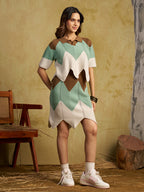 Zummer Women Multi Colour Pure Cotton Top & Skirt Co-Ord Set