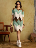 Zummer Women Multi Colour Pure Cotton Top & Skirt Co-Ord Set
