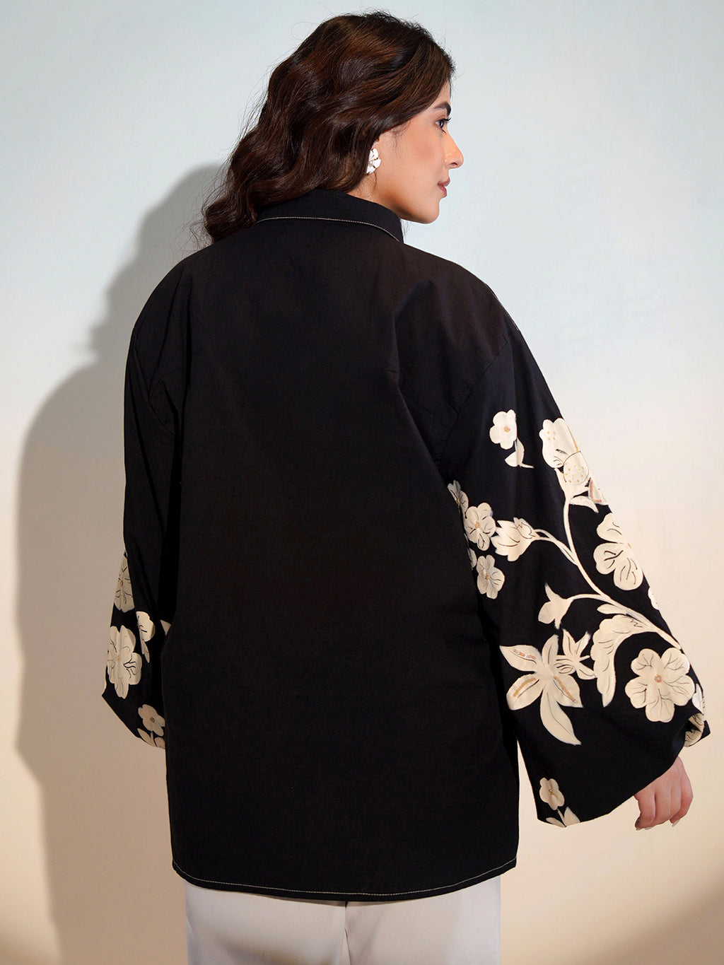 Cotton Black Colourblocked Shirt