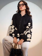 Cotton Black Colourblocked Shirt