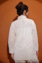 Cotton White Embroidered Shirt