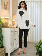 Cotton White Colourblocked Shirt