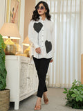 Cotton White Colourblocked Shirt