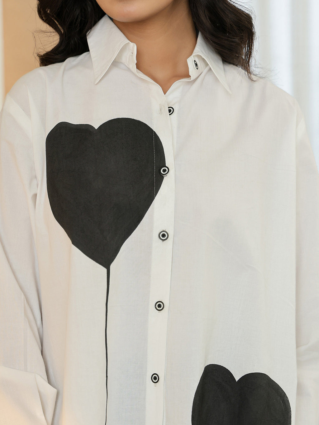 Cotton White Colourblocked Shirt