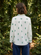 Zummer White Embellished Cotton Shirt for Women