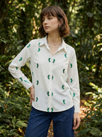 Zummer White Embellished Cotton Shirt for Women