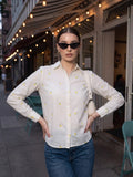 Zummer Fruit Embroidered Cotton Shirt (Yellow & Green)