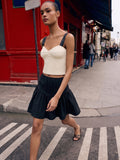 Zummer Black Flared Cotton Skirt