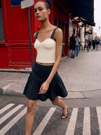 Zummer Black Flared Cotton Skirt
