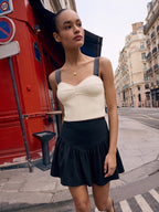Zummer Black Flared Cotton Skirt