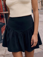 Zummer Black Flared Cotton Skirt