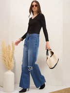 Black Ribbed Full Sleeve Top