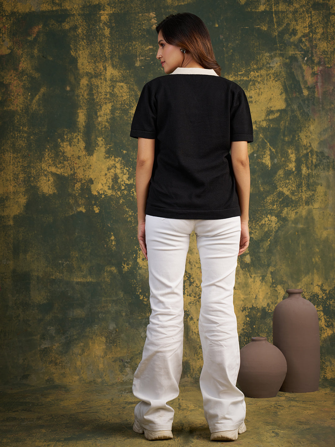 Zummer Black women’s Cotton Seamless Knitted Top
