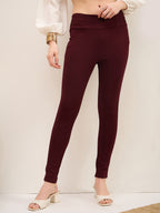 Burgundy Roma Slim Fit Jeggings
