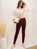 Burgundy Roma Slim Fit Jeggings
